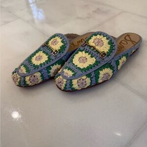 Sam Edelman Slide Loafers with beautiful Crochet Size 8.5